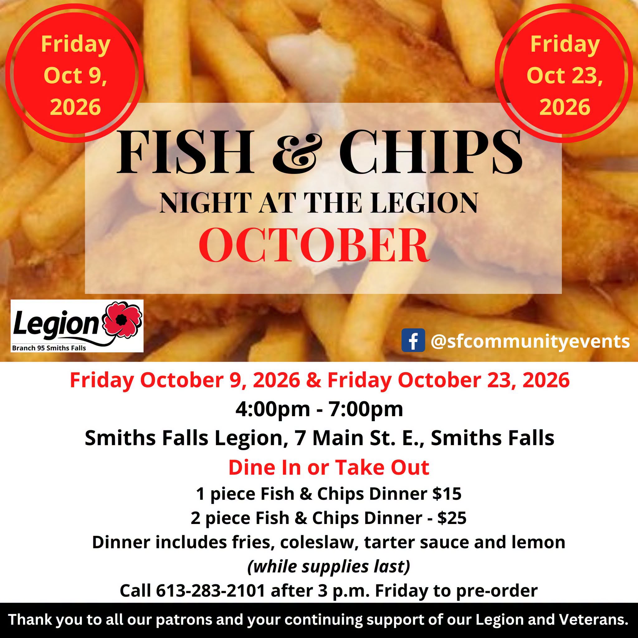Fish & Chips Night at the Legion