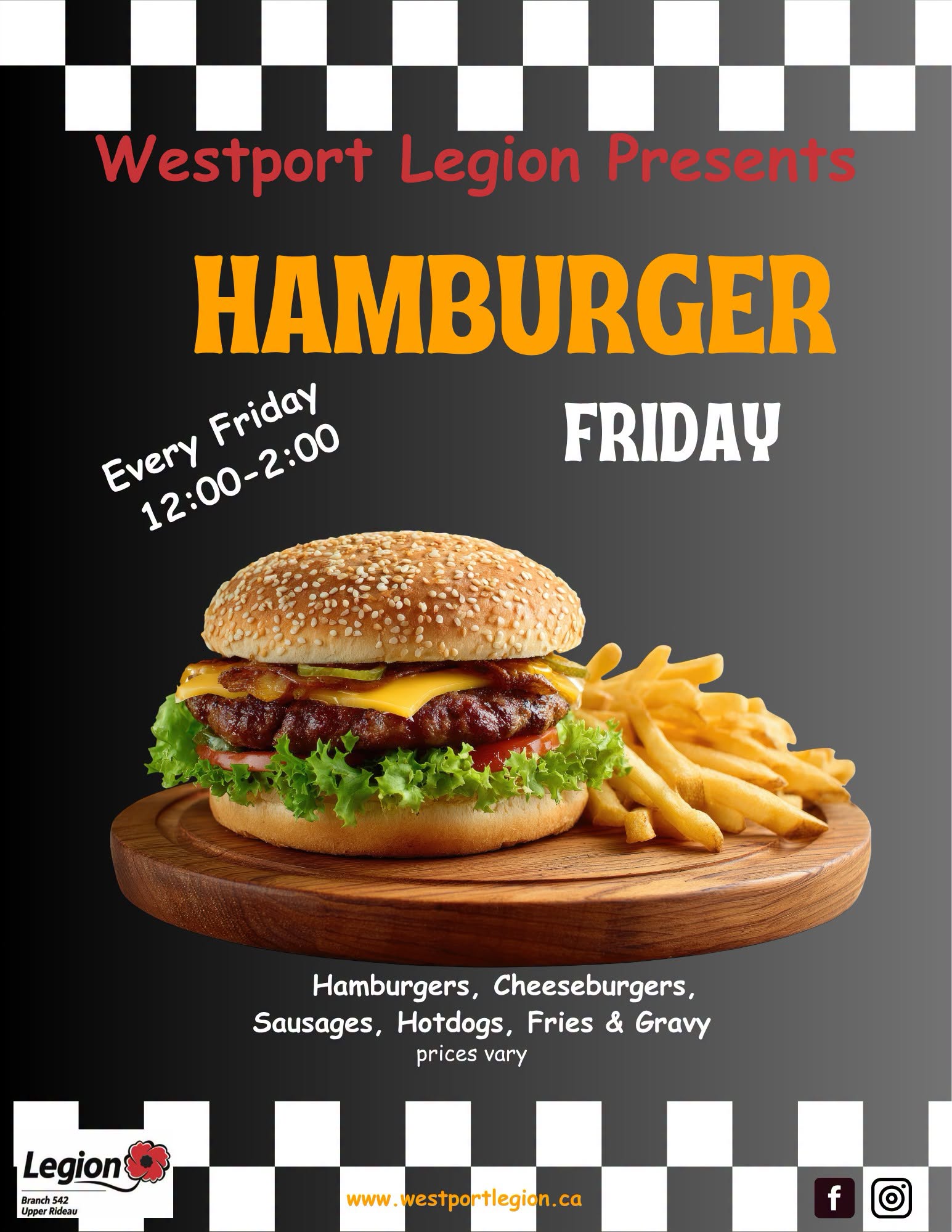 Hamburger Friday at Westport Legion Hamburger Friday at Westport Legion